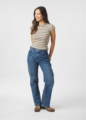 Tirra simple stripe knit bluse Grey Neo Noir 